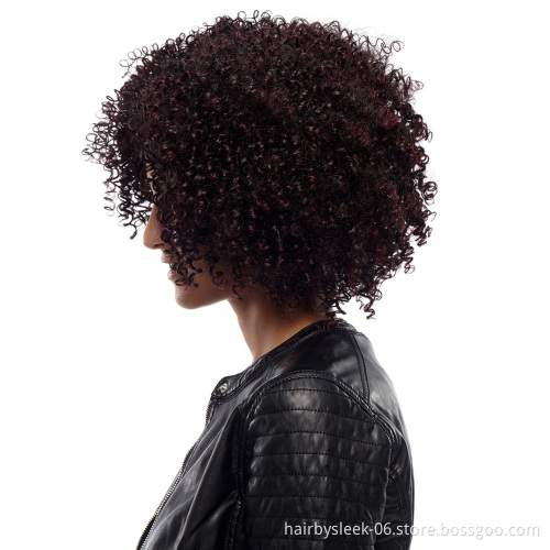 Synthetic Hair Wigs 14 Inch Short Wig Kinky Curly Machine Made Synthetic Hair Wigs For Black Women Heat Resistant Best Selling